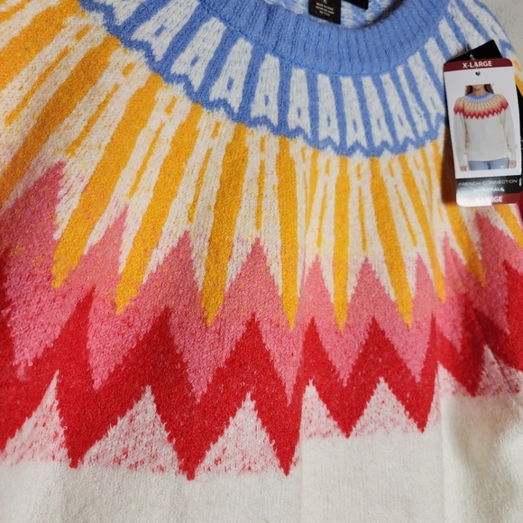 NWT French Connection Wool Blend Fair Isle Soft Sweater Size XL - Picture 7 of 15